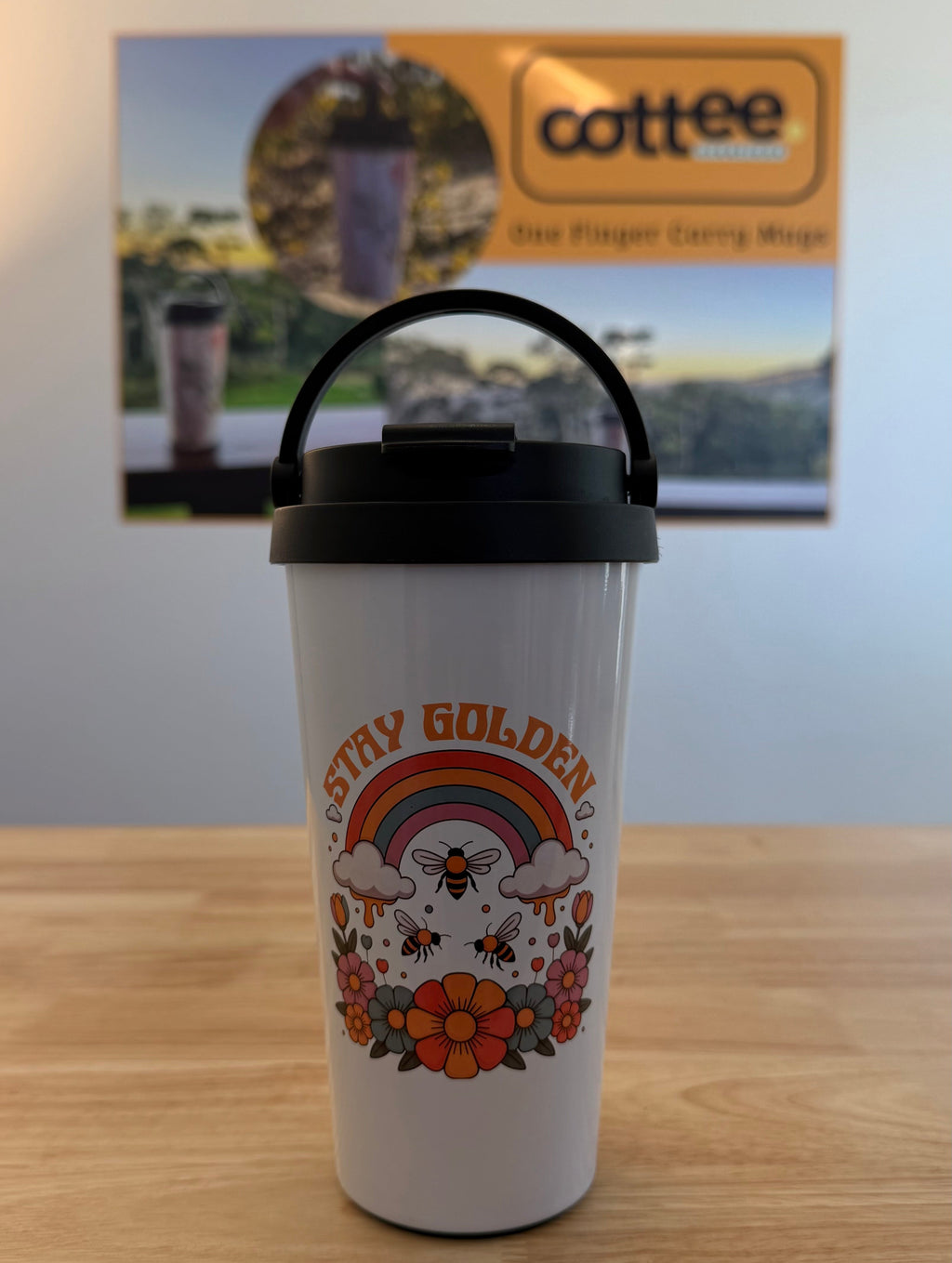 "Golden Gloria" Easy Carry Travel Mug