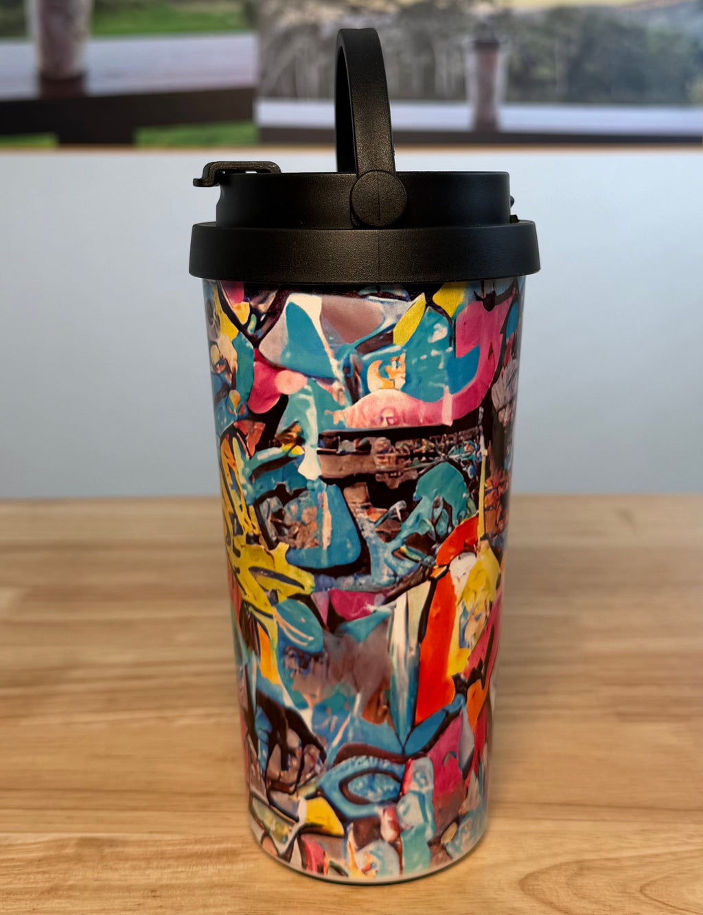 "90's Vibes" Easy Carry Travel Mug (443ML)