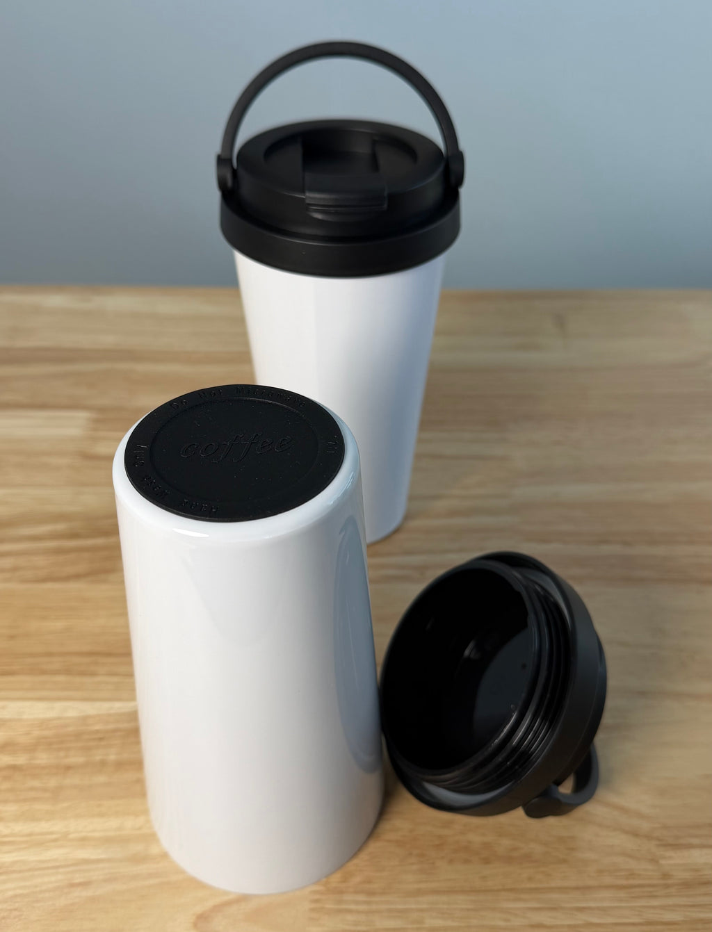 "Plain Jane" 2 Pack - Blank Easy Carry Travel Mug (443ML)
