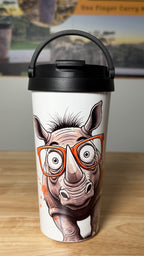 "Rita Rhino" Easy Carry Travel Mug (443ML)
