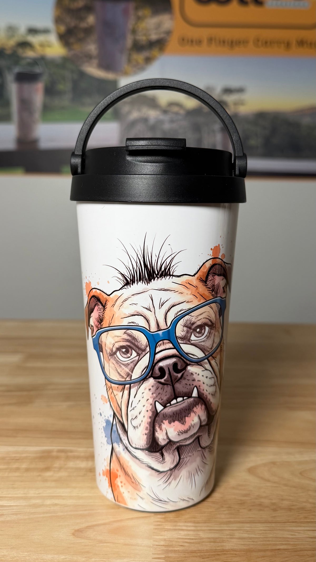 "Bruce Bulldog" Easy Carry Travel Mug (443ML)