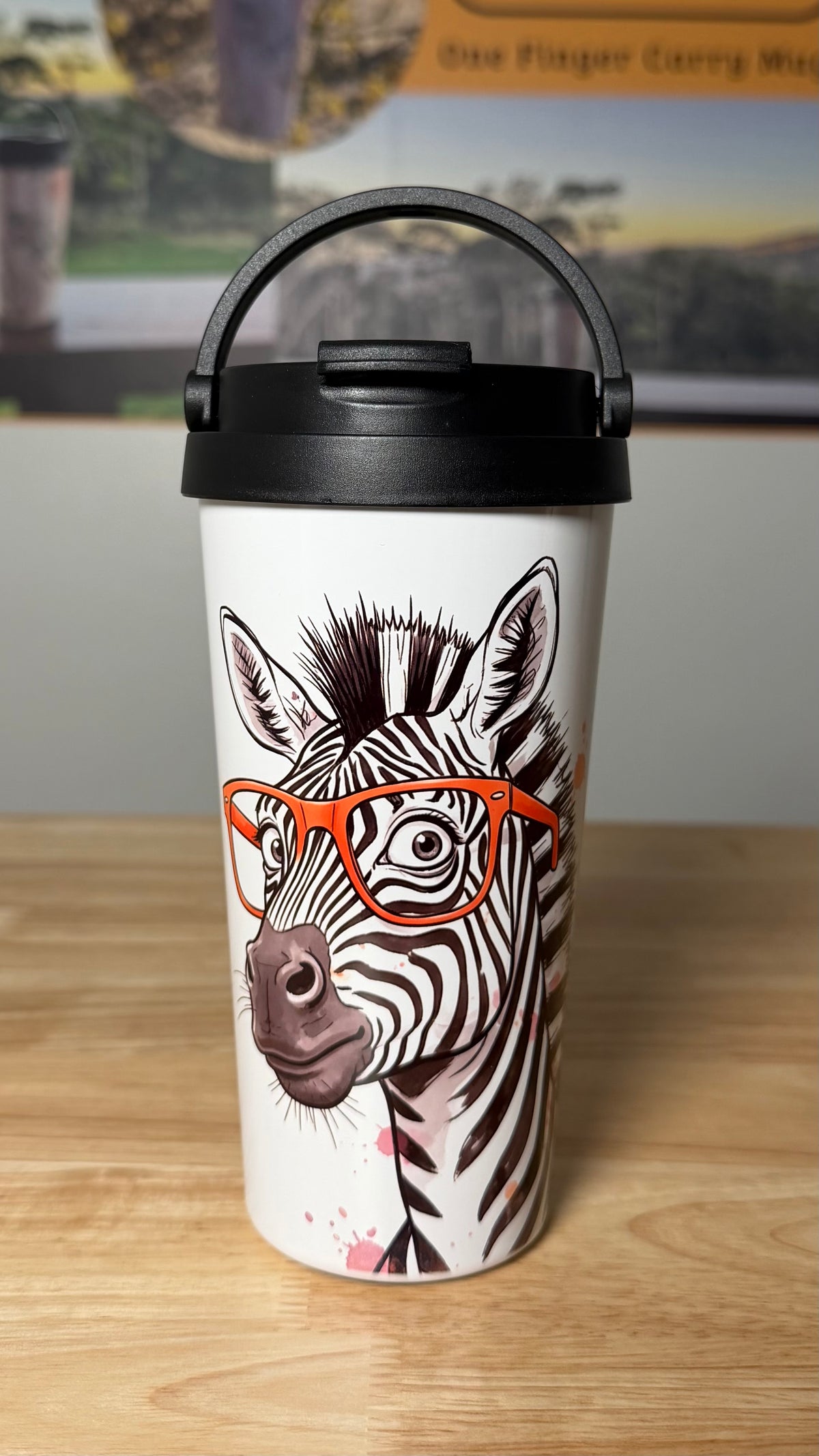 "Zinderella Zebra" Easy Carry Travel Mug (443ML)