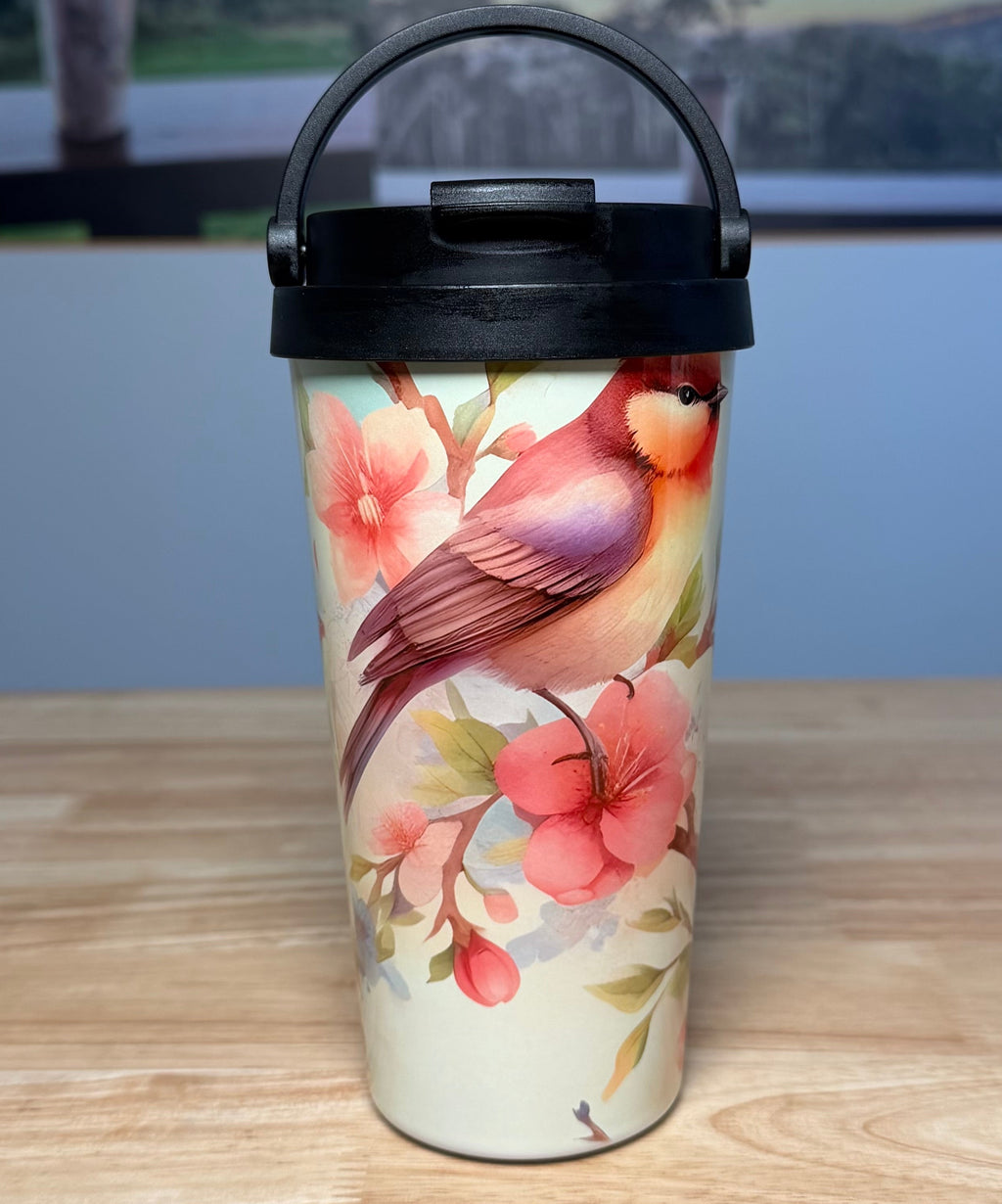 "Pretty Birdy" Easy Carry Travel Mug (443ML)