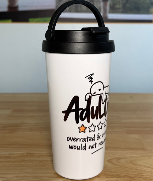 "Adulting" Easy Carry Travel Mug (443ML)