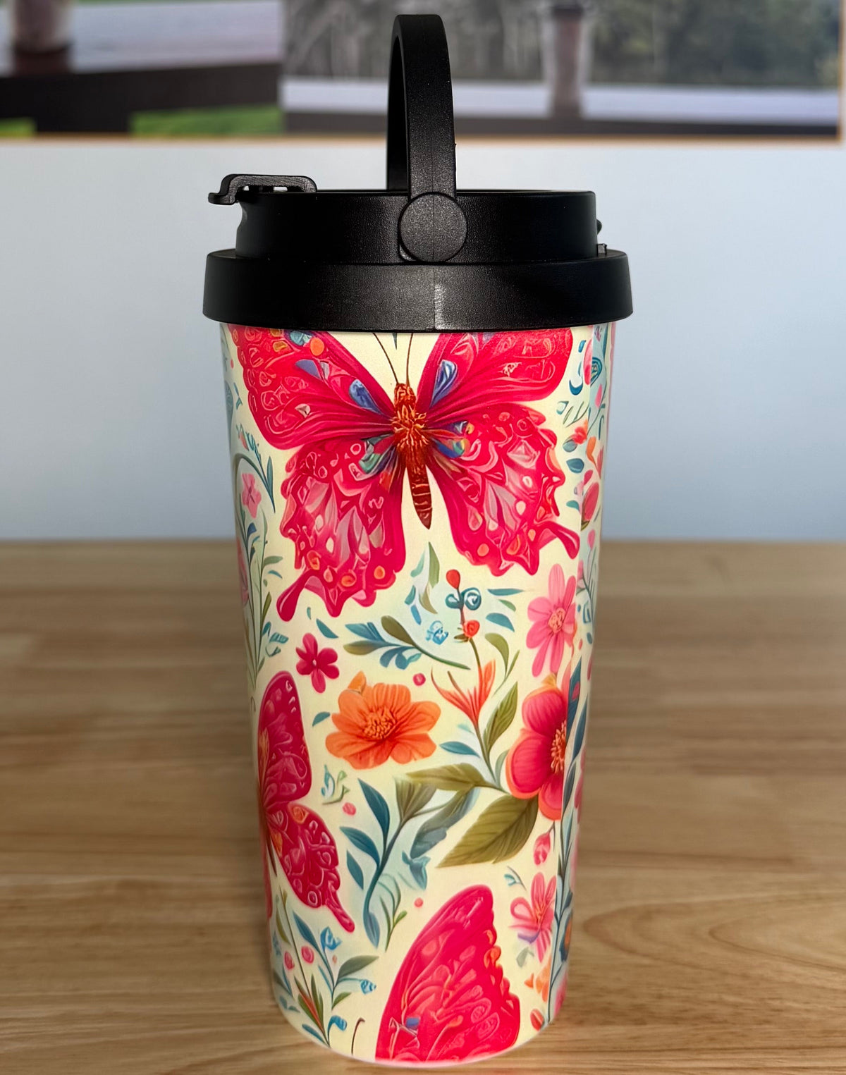 "Butterflies" Easy Carry Travel Mug (443ML)