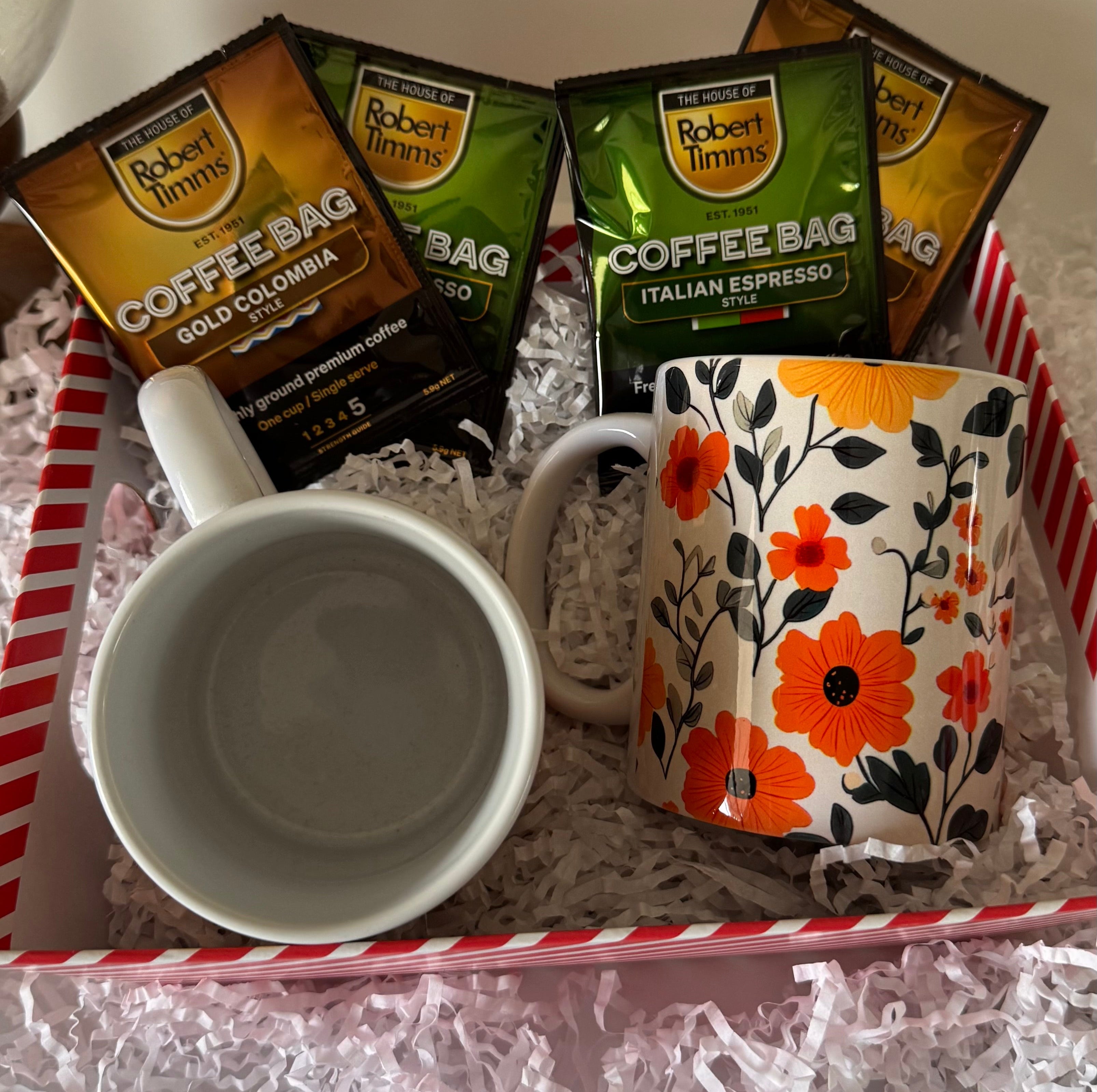 Floral Coffee and Mugs Gift Pack
