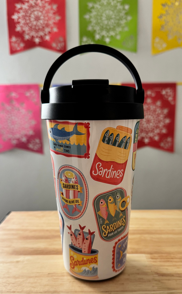 Sardines (15oz) Stainless Steel Travel Mug - Cottee Creations
