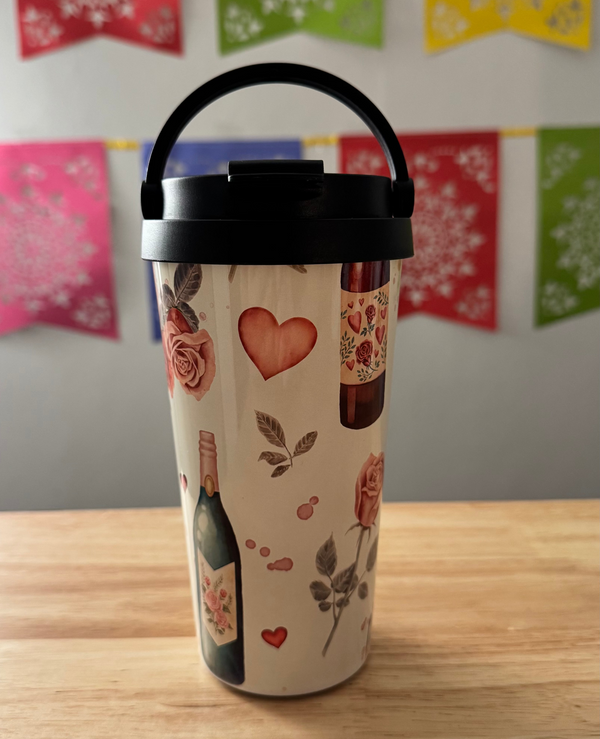 Wine (15oz) Stainless Steel Travel Mug - Cottee Creations