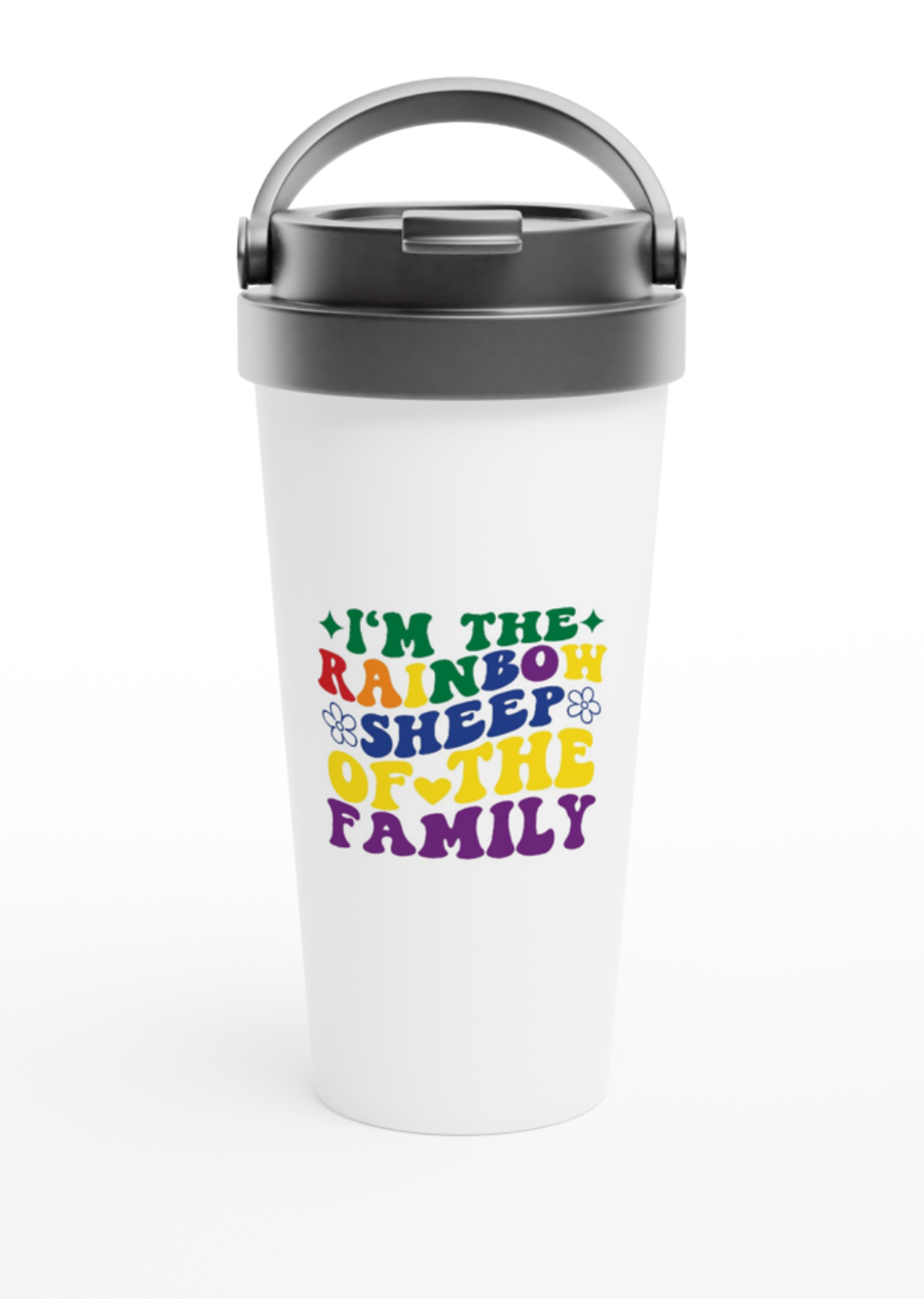 I'm The Rainbow Sheep 443ml (15oz) Stainless Steel Travel Mug - Cottee Creations