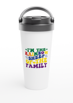 I'm The Rainbow Sheep 443ml (15oz) Stainless Steel Travel Mug - Cottee Creations