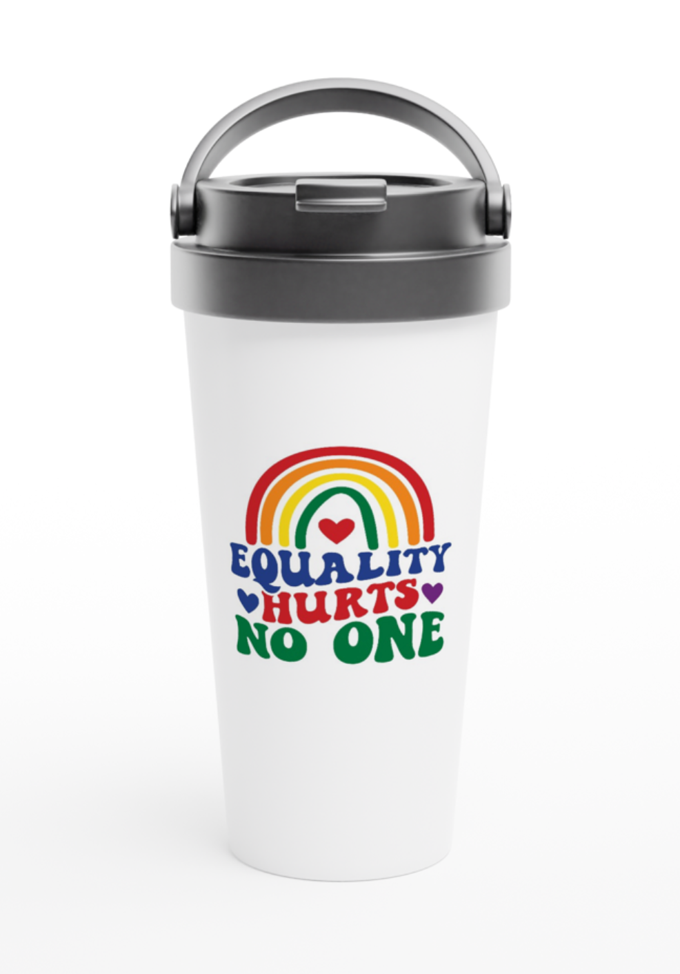 Equality Hurts No-One 443ml (15oz) Stainless Steel Travel Mug - Cottee Creations