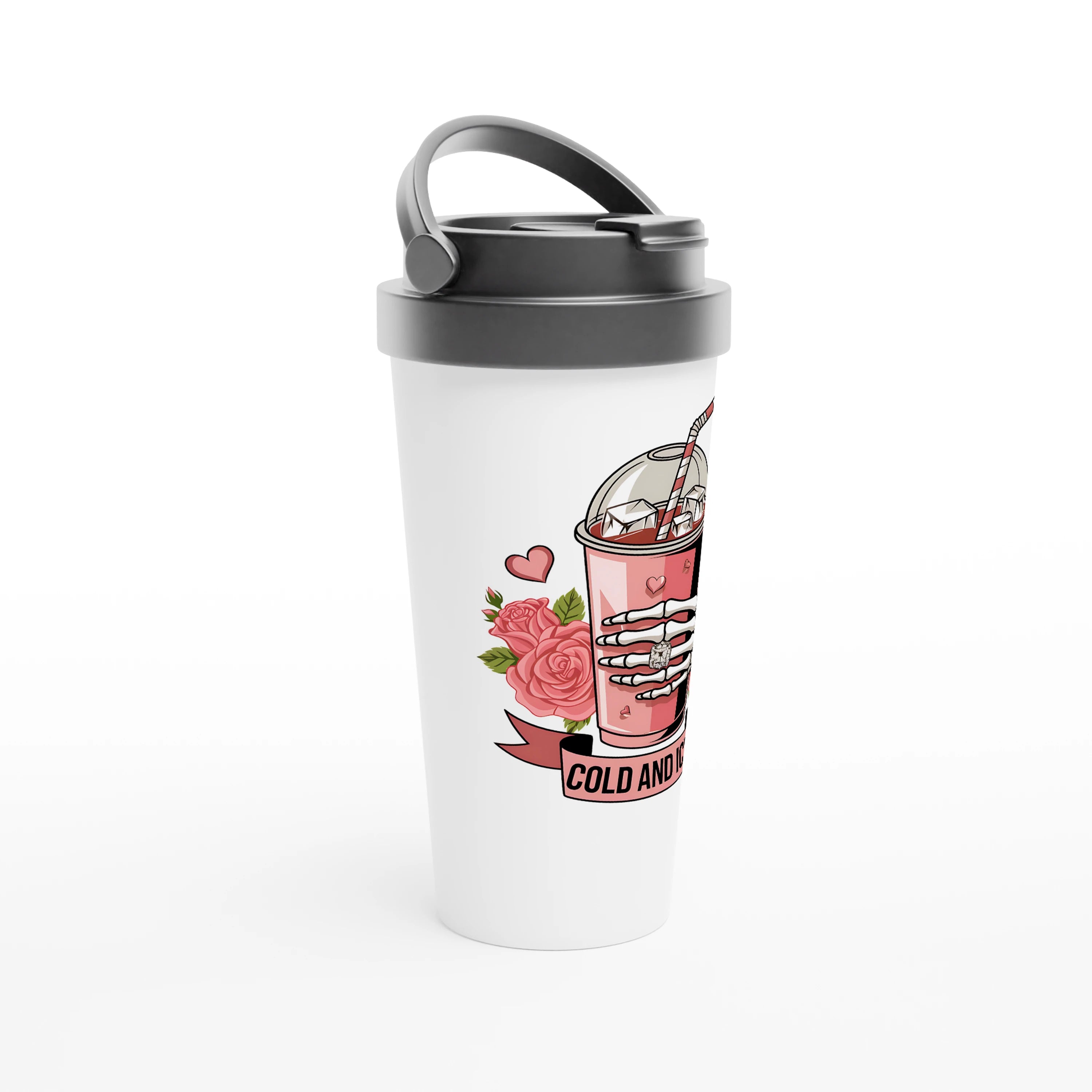 Cold and Icy 443ml (15oz) Stainless Steel Travel Mug - Cottee Creations