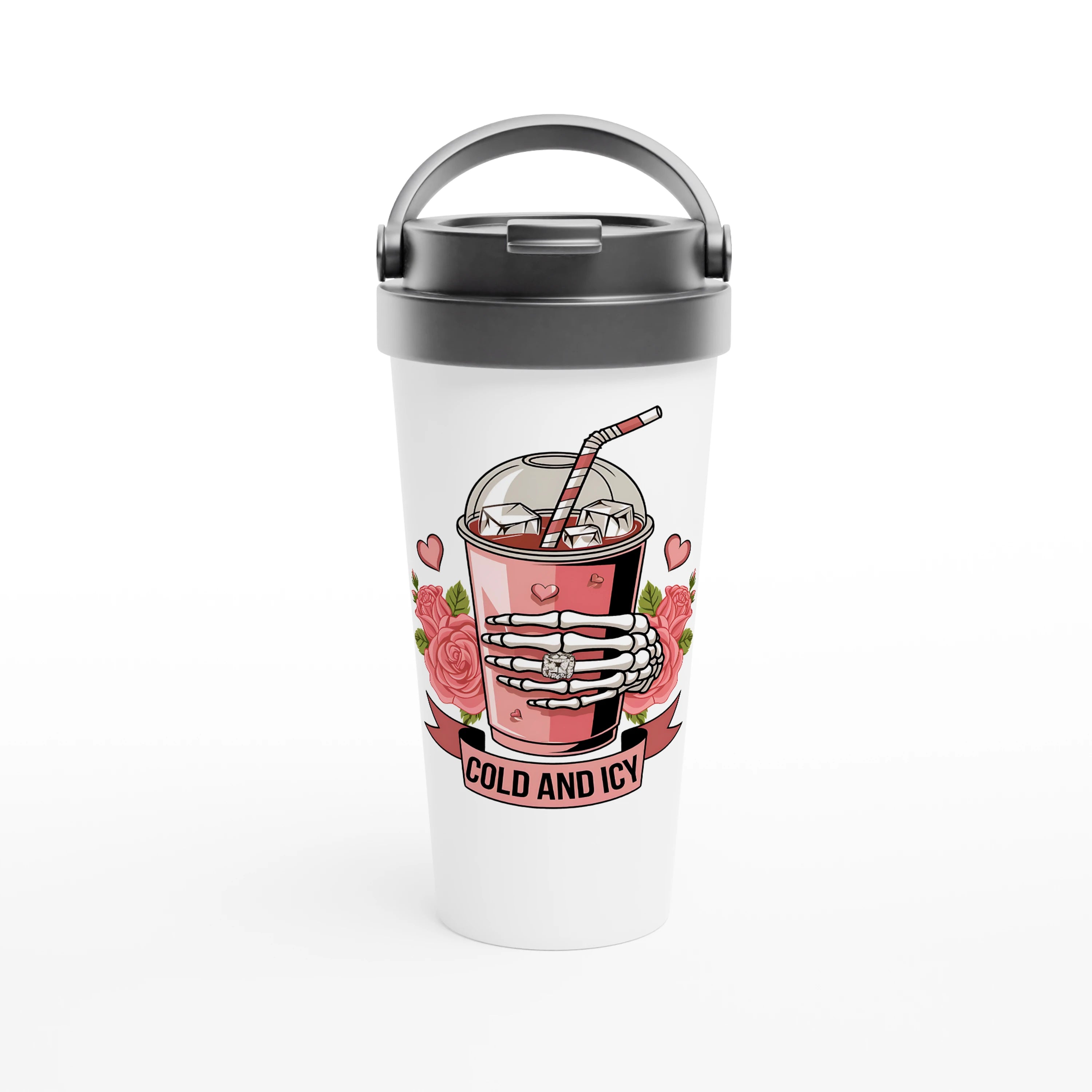 Cold and Icy 443ml (15oz) Stainless Steel Travel Mug - Cottee Creations