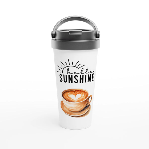 Hello Sunshine 443ml (15oz) Stainless Steel Travel Mug - Cottee Creations