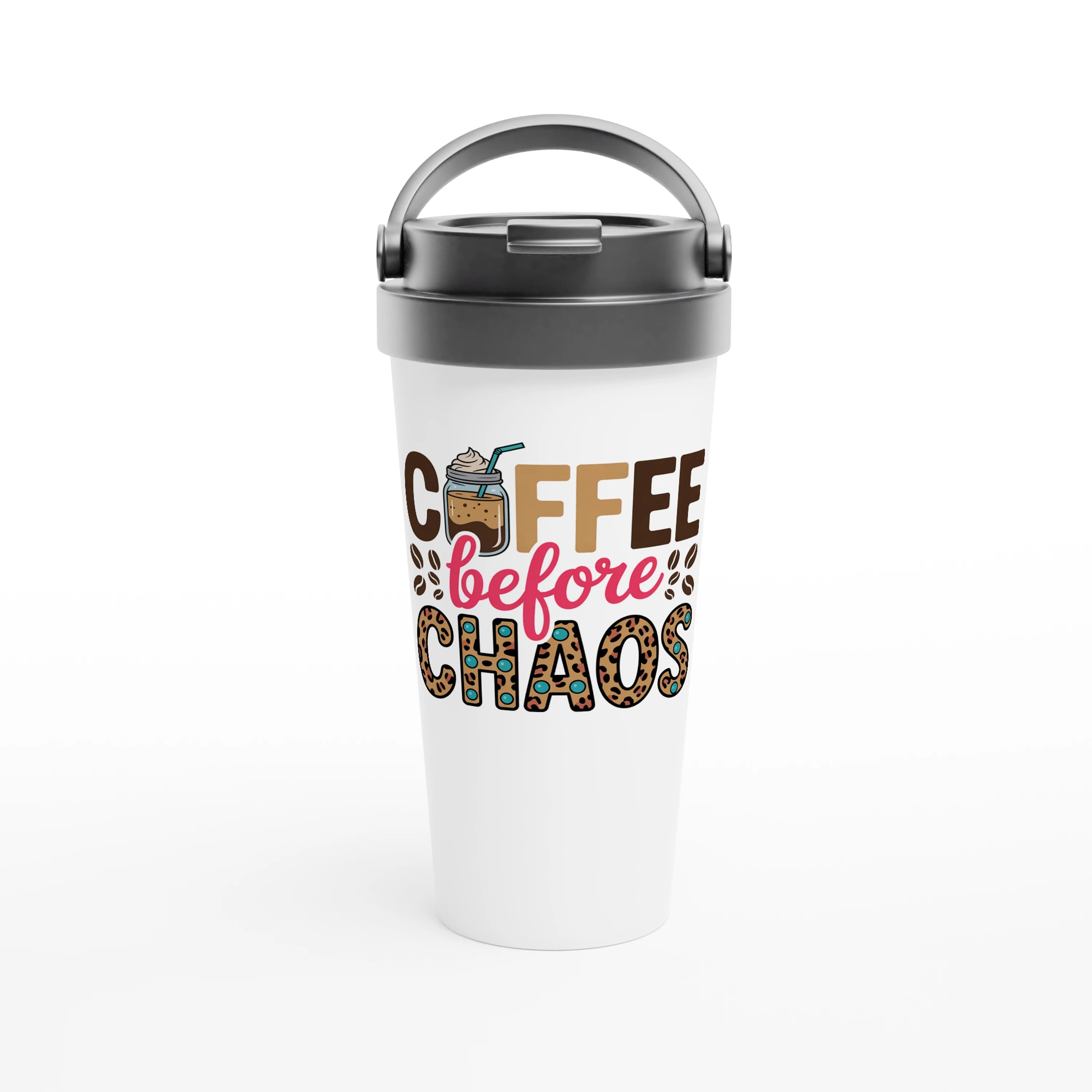 Coffee Before Chaos 443ml (15oz) Stainless Steel Travel Mug - Cottee Creations