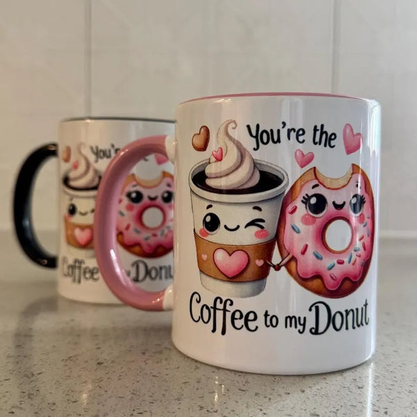 Coffee and Donut Lover Mug Set: Aussie Humor Gift - Cottee Creations