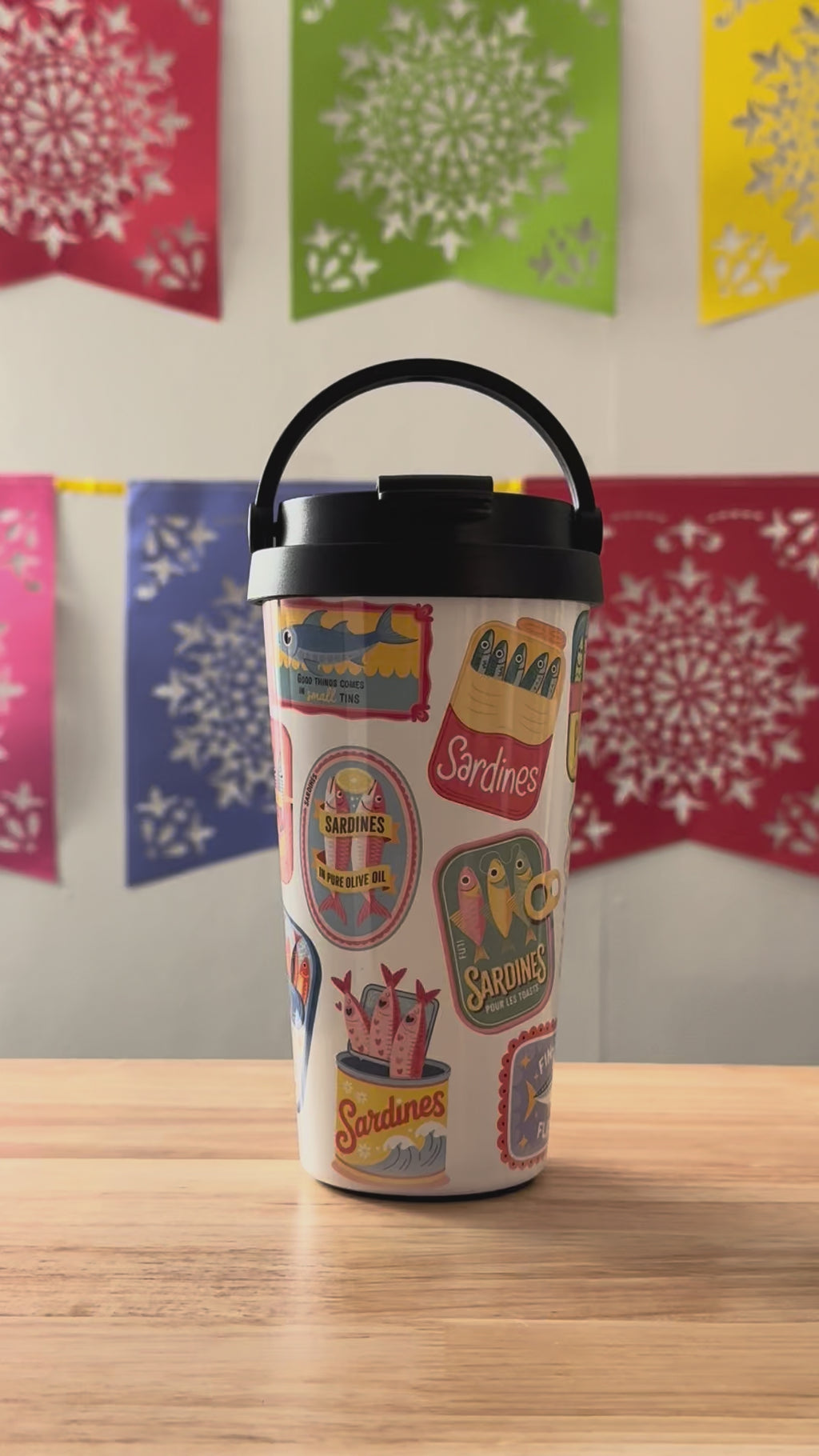 Sardines (15oz) Stainless Steel Travel Mug (Full Wrap)