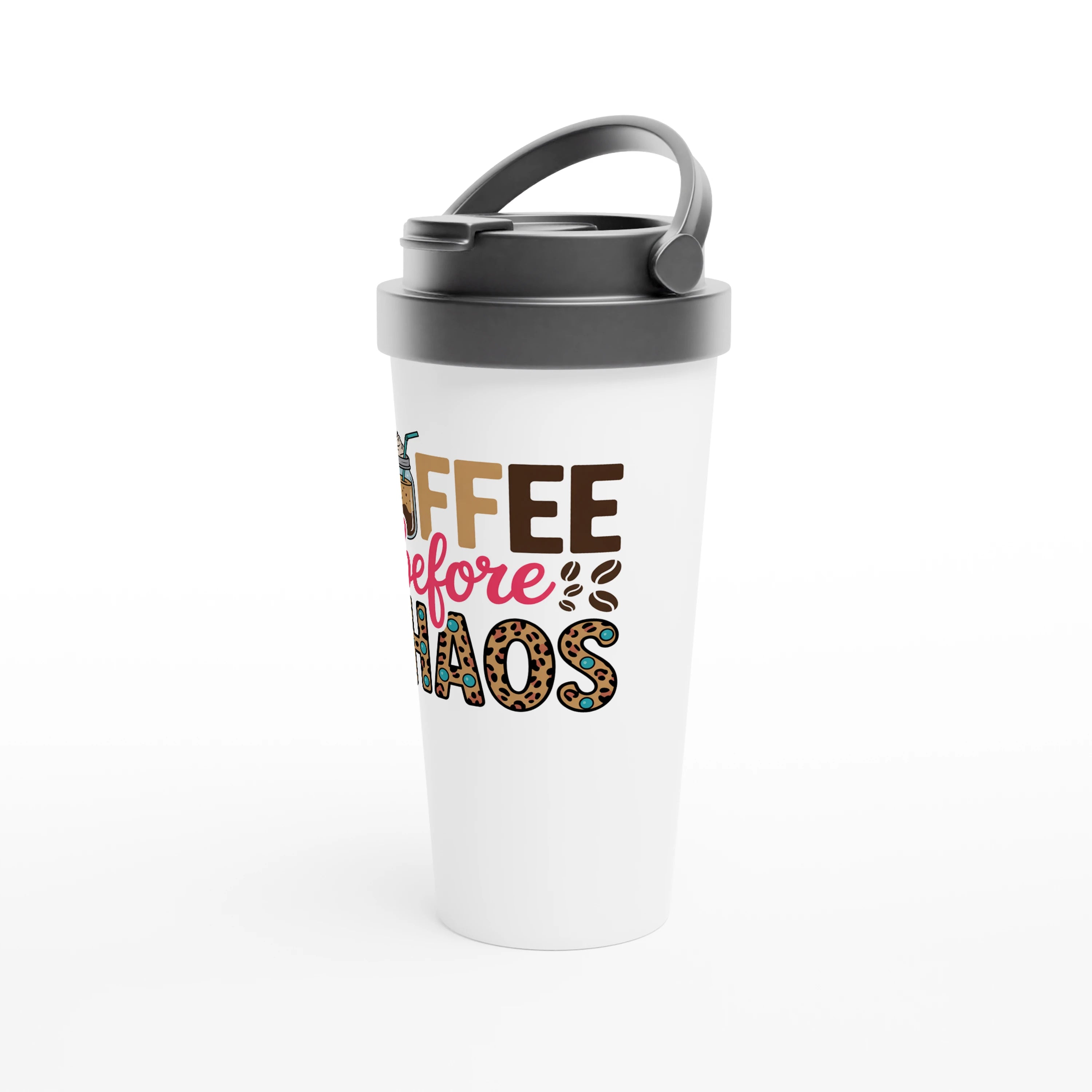 Coffee Before Chaos 443ml (15oz) Stainless Steel Travel Mug - Cottee Creations