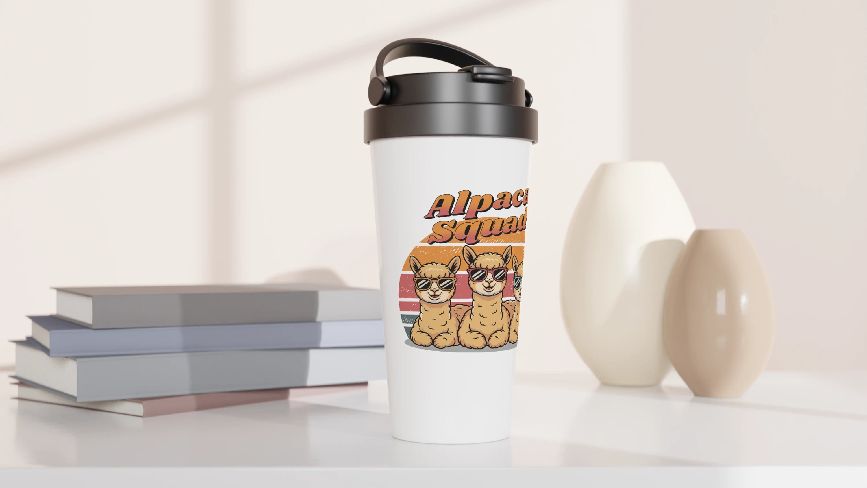 Alpaca Squad 443ml (15oz) Stainless Steel Travel Mug - Cottee Creations